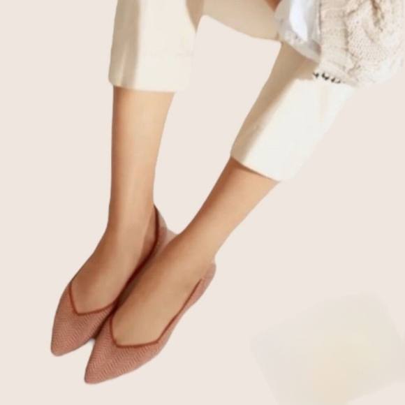 VHTF: Ltd Ed Rothy’s ➤ The Point Merino Wool Ballet Flat ➤ Camel Herringbone ➤ 7 - Picture 16 of 16